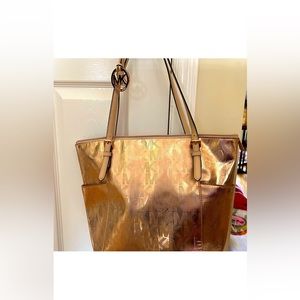 Gold Michael Kors Tote Bag & Wallet